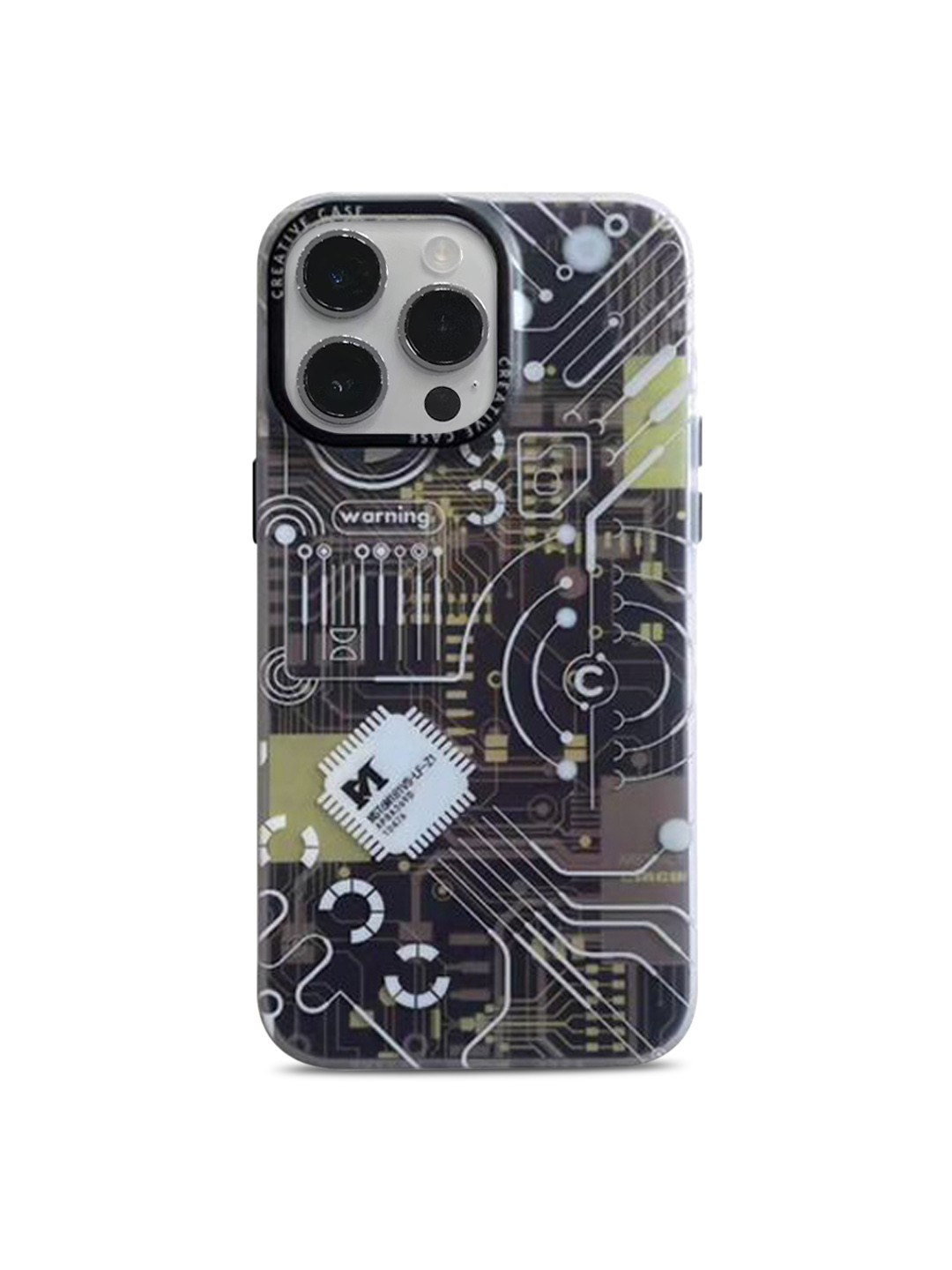 

TREEMODA AI Arithmetic Chip Circuit Board iPhone 14 Pro Max Phone Case, Black