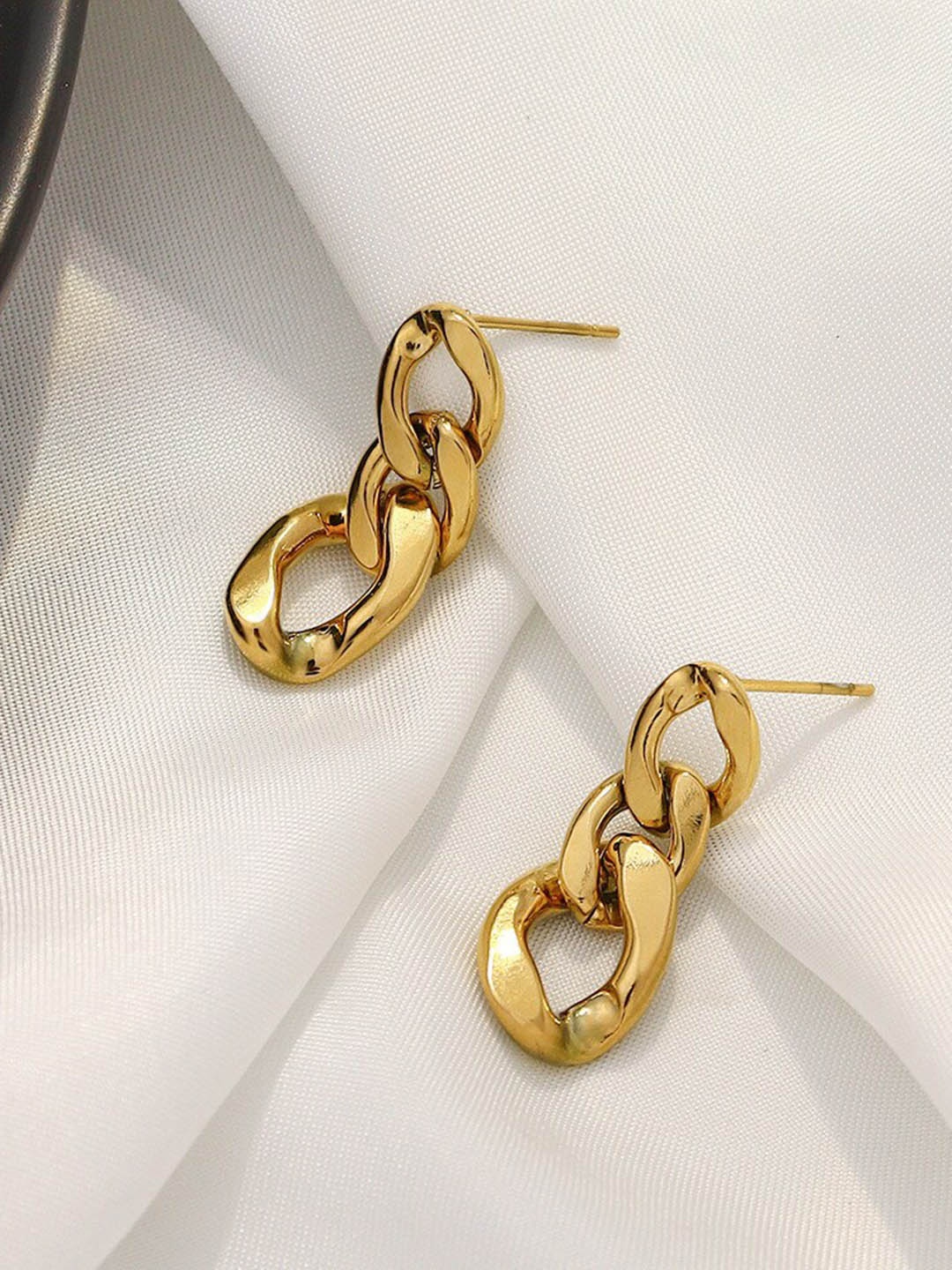 

MYKI Gold-Plated Contemporary Drop Earrings