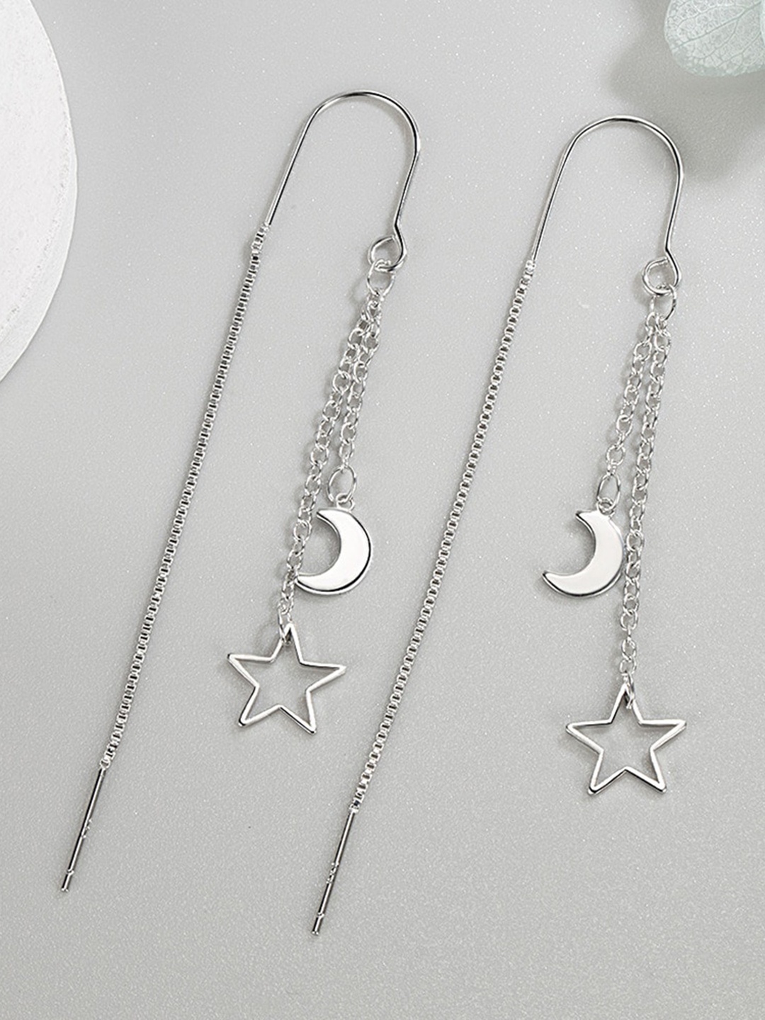 

MYKI Silver-Plated Contemporary Drop Earrings