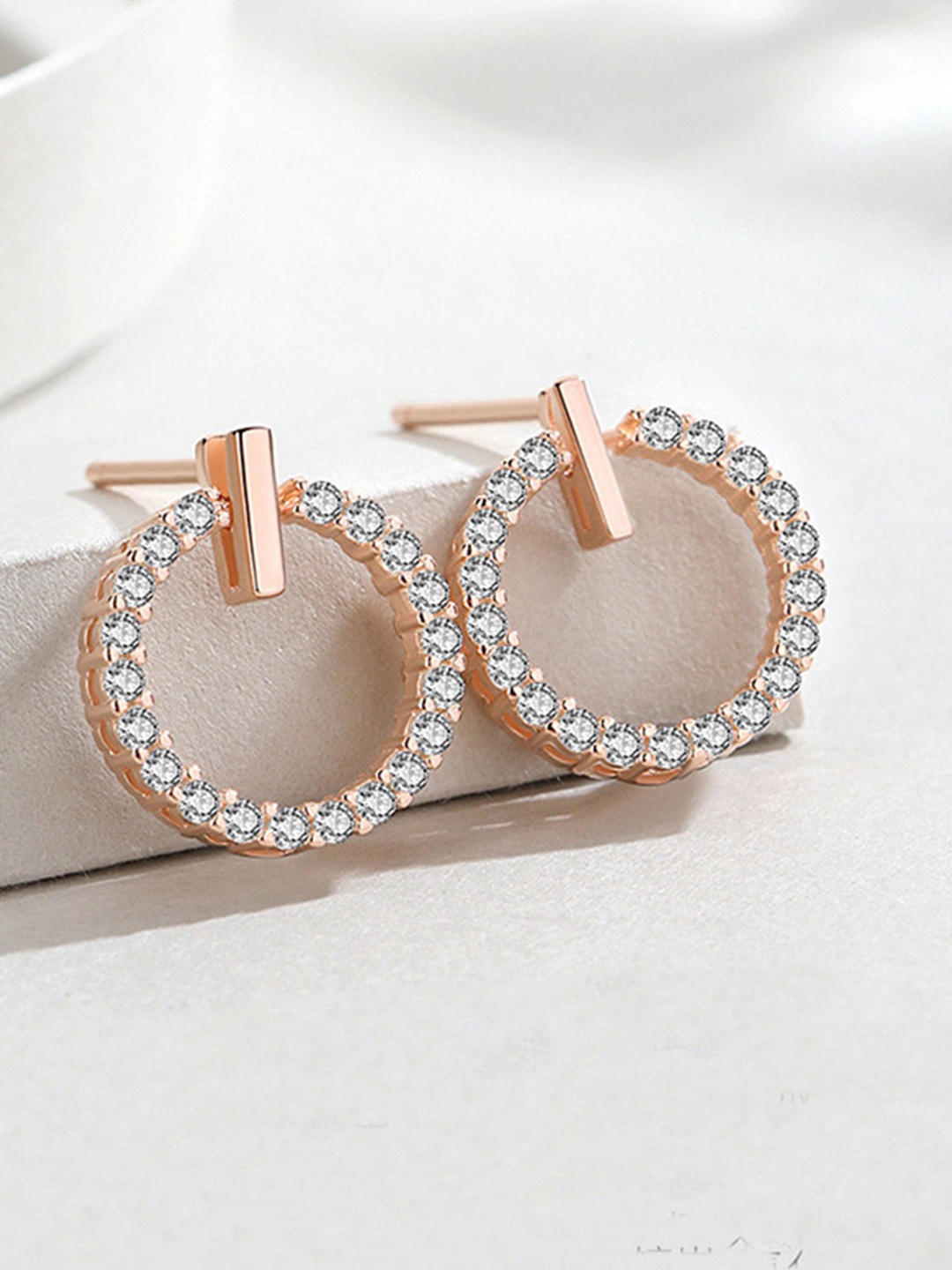 

MYKI Rose Gold-Plated Contemporary Studs Earrings