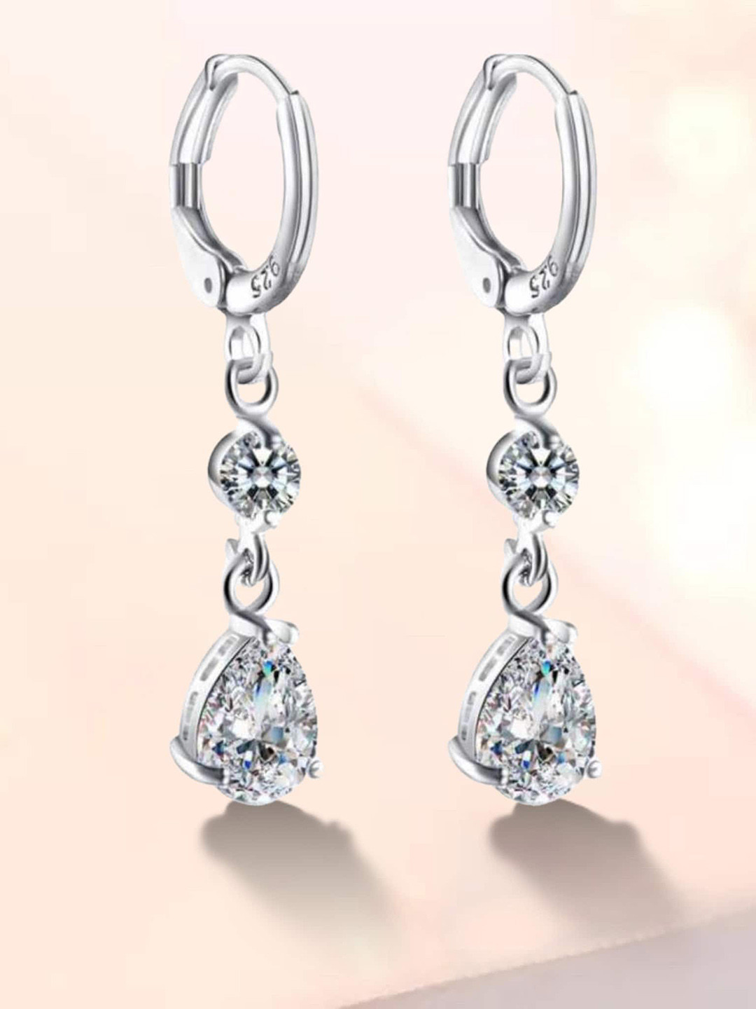 

MYKI Silver-Plated Contemporary Hoop Earrings, White