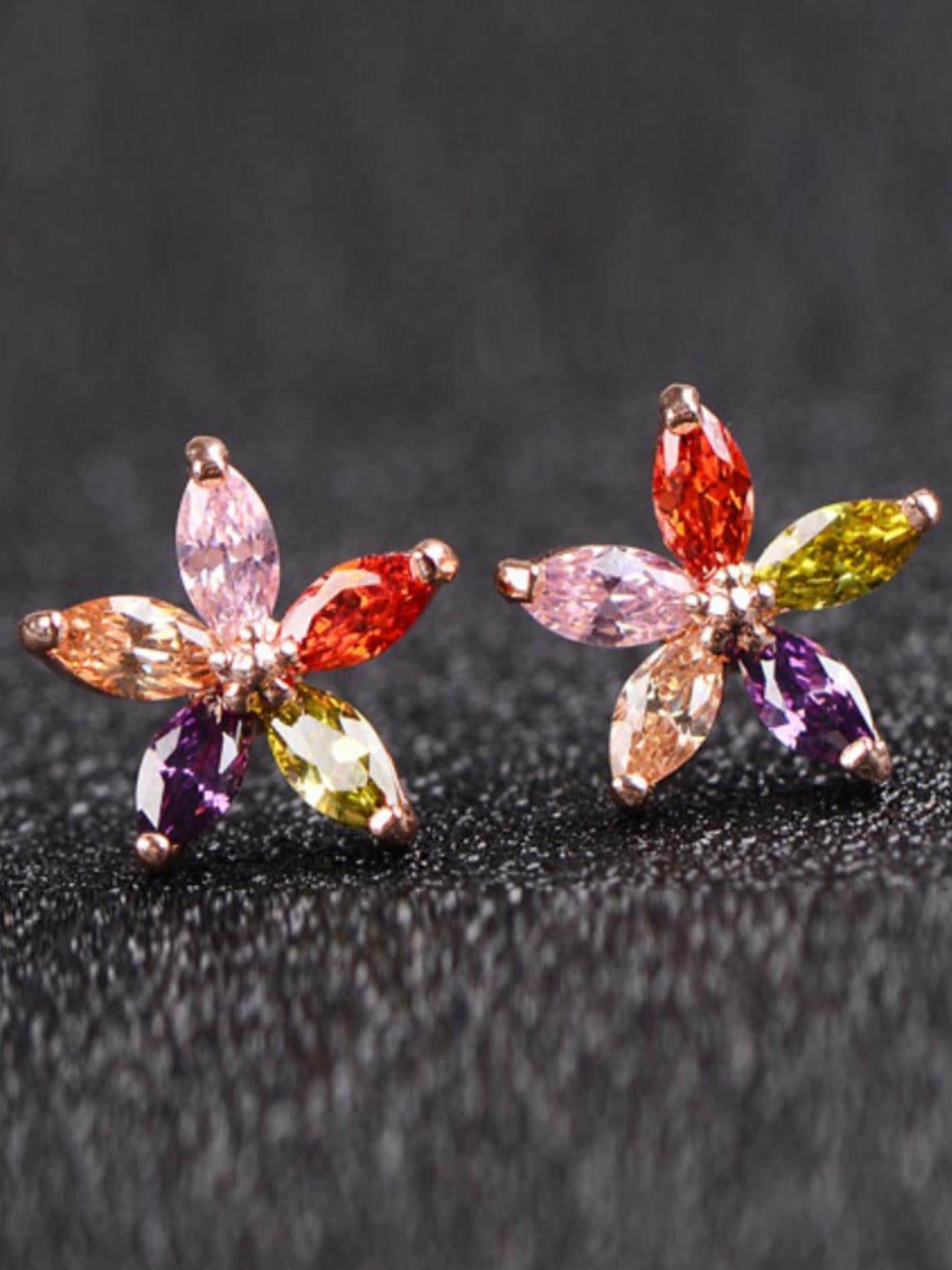 

MYKI Rose Gold-Plated Contemporary Studs Earrings, Pink