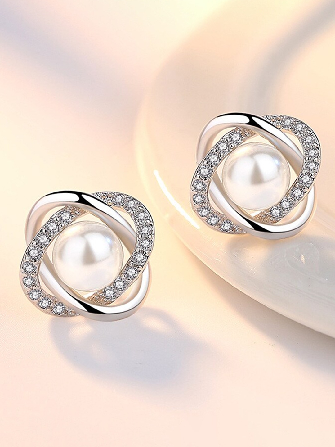 

MYKI Silver-Plated Contemporary Studs Earrings