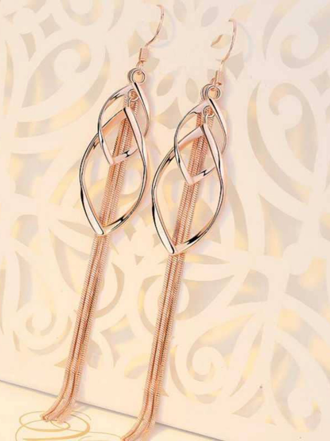 MYKI Rose Gold-Plated Contemporary Drop Earrings