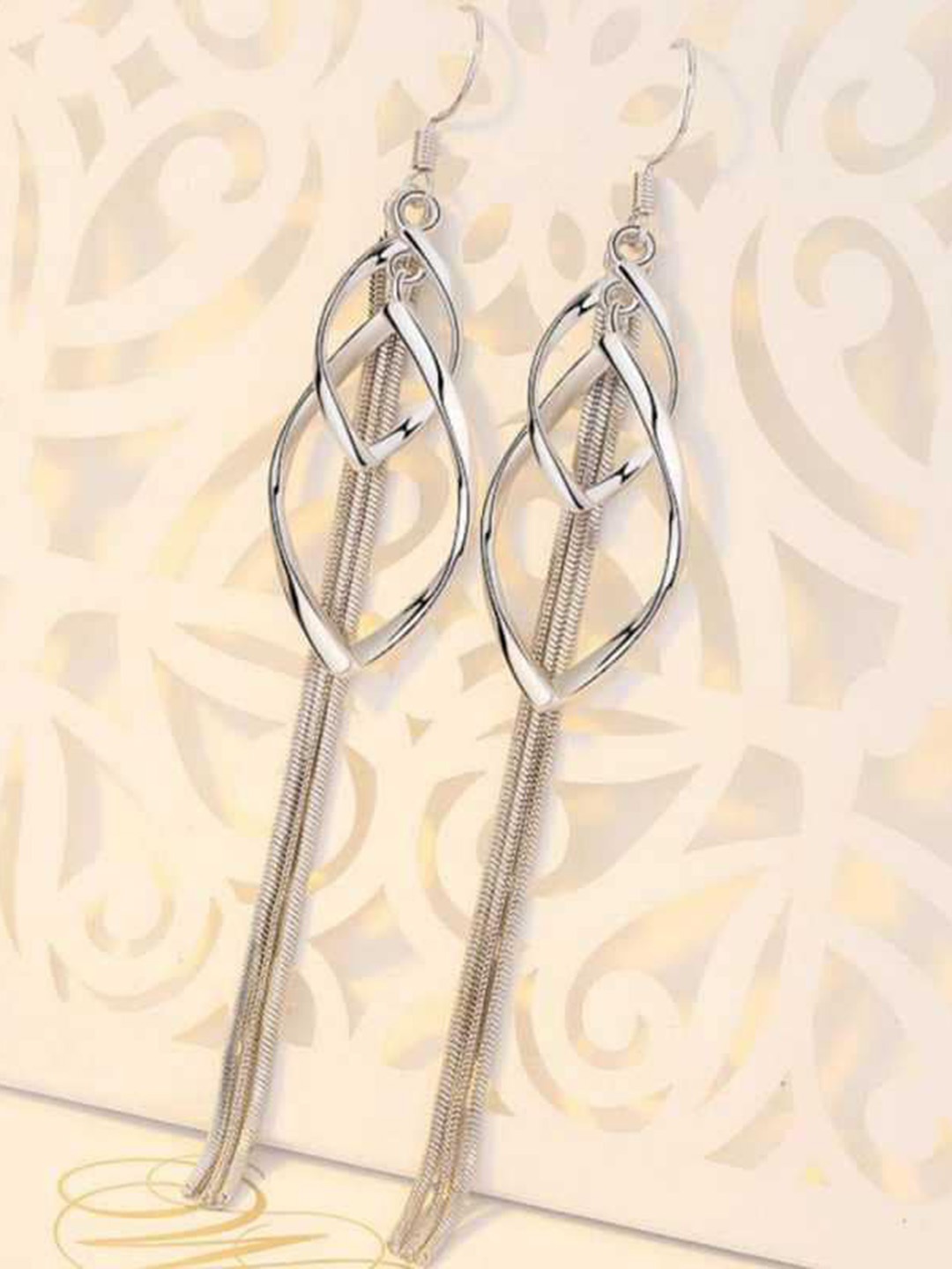 

MYKI Silver-Plated Contemporary Drop Earrings