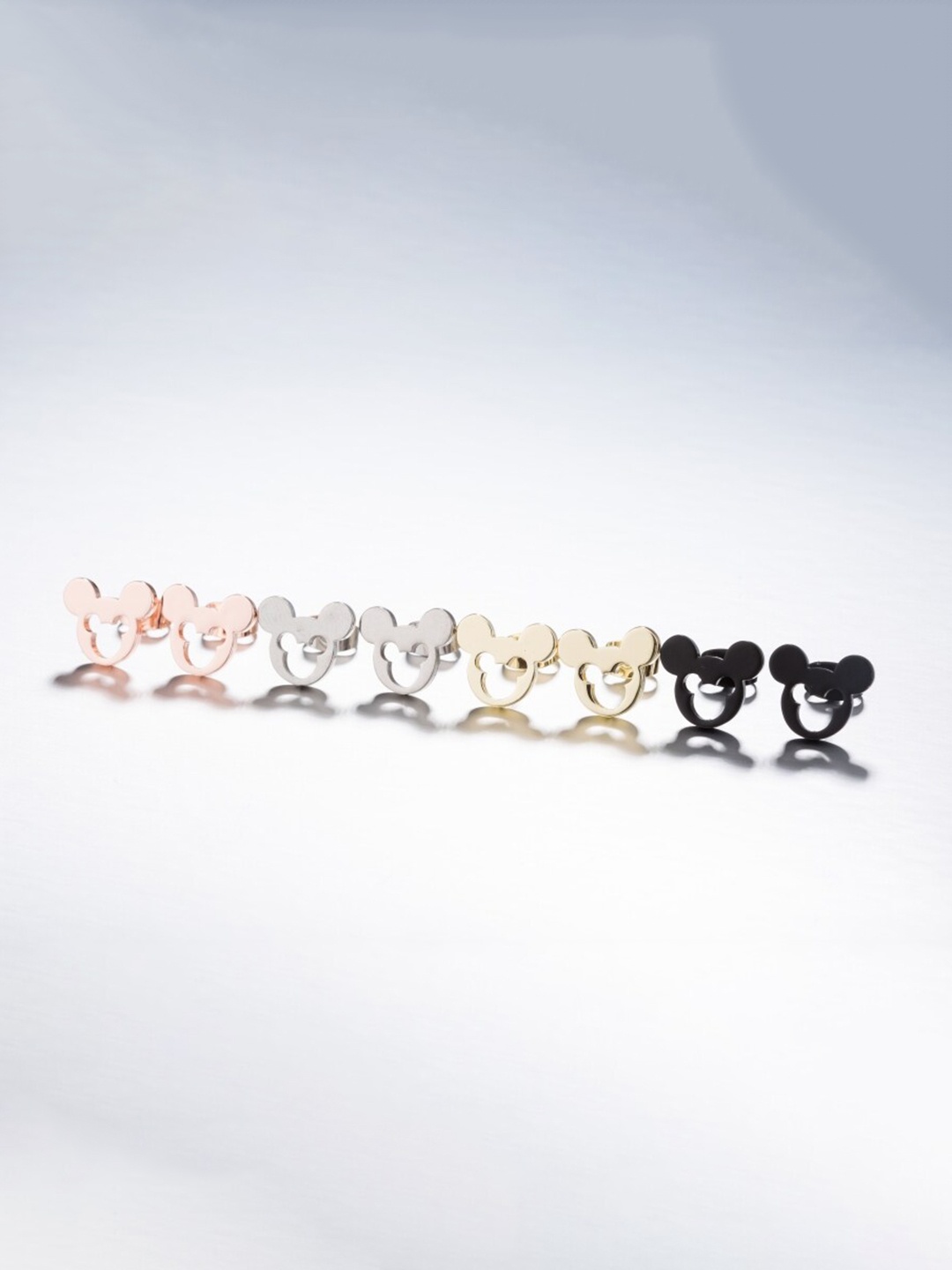

MYKI Silver-Plated Mickey Mouse Contemporary Studs Earrings