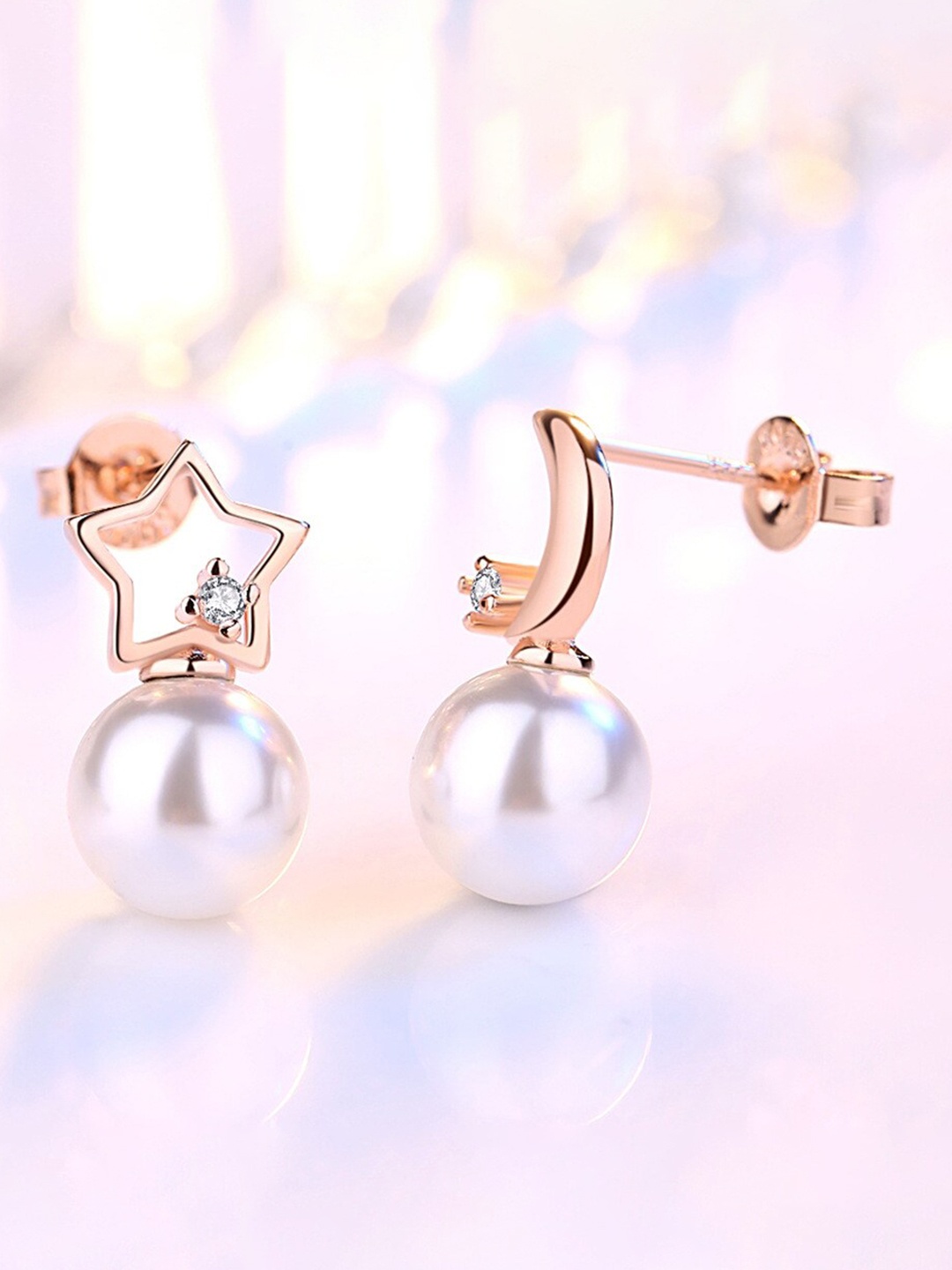 

MYKI Rose Gold-Plated Contemporary Studs Earrings