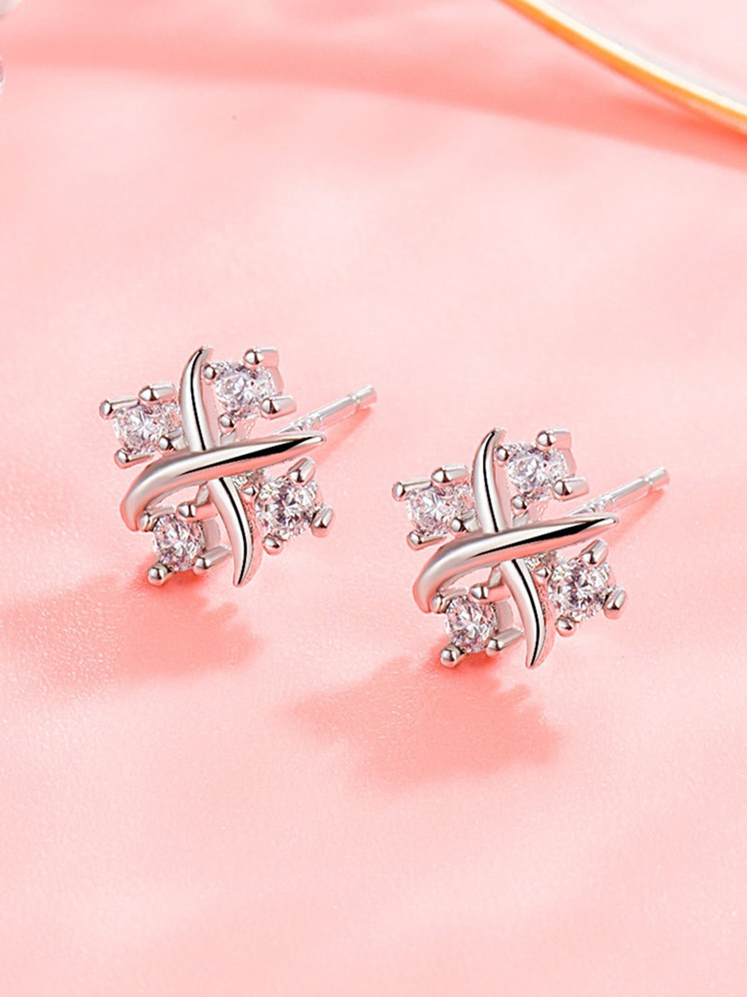 

MYKI Silver-Plated Contemporary Studs Earrings