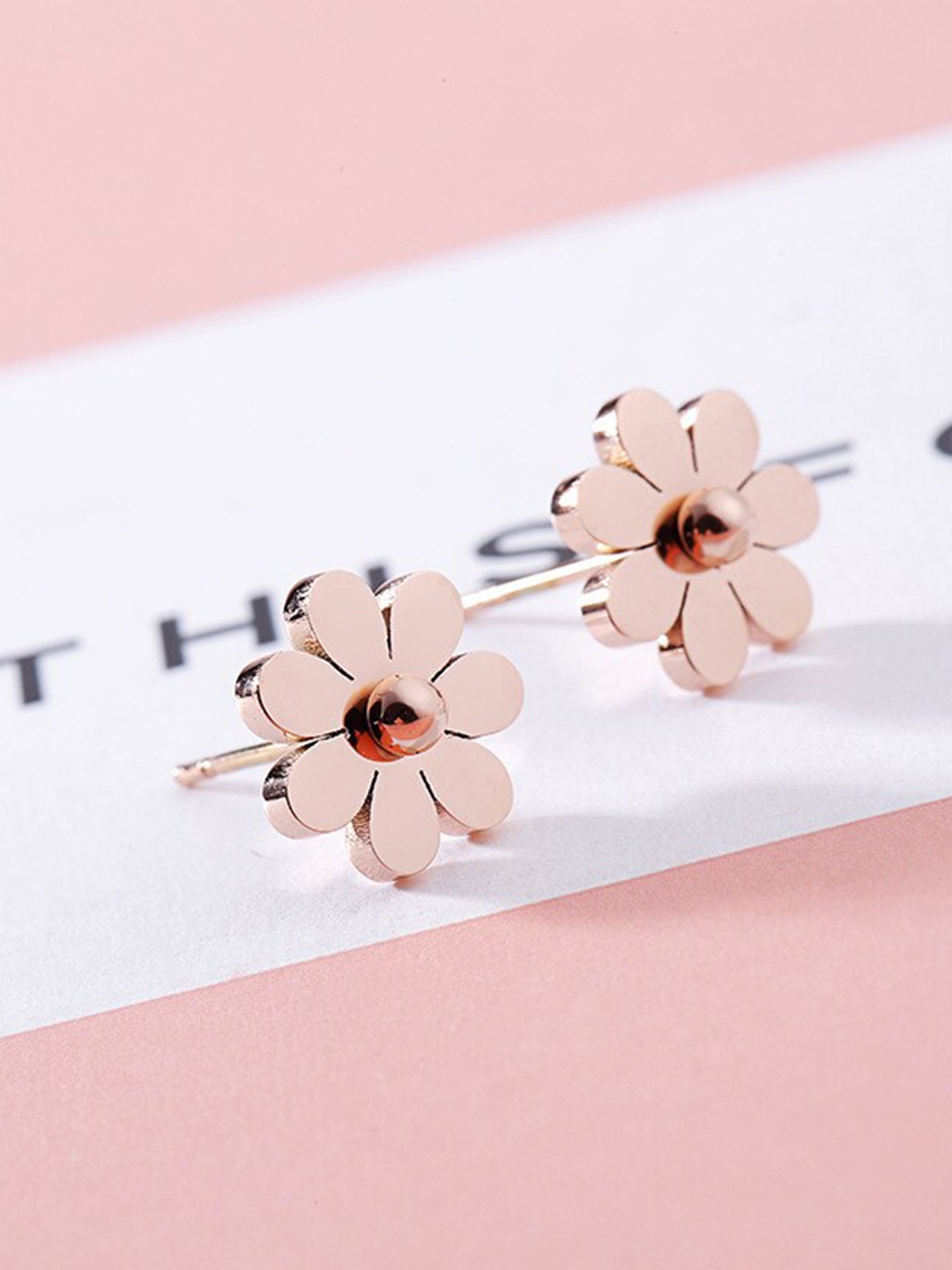 

MYKI Rose Gold-Plated Contemporary Studs Earrings