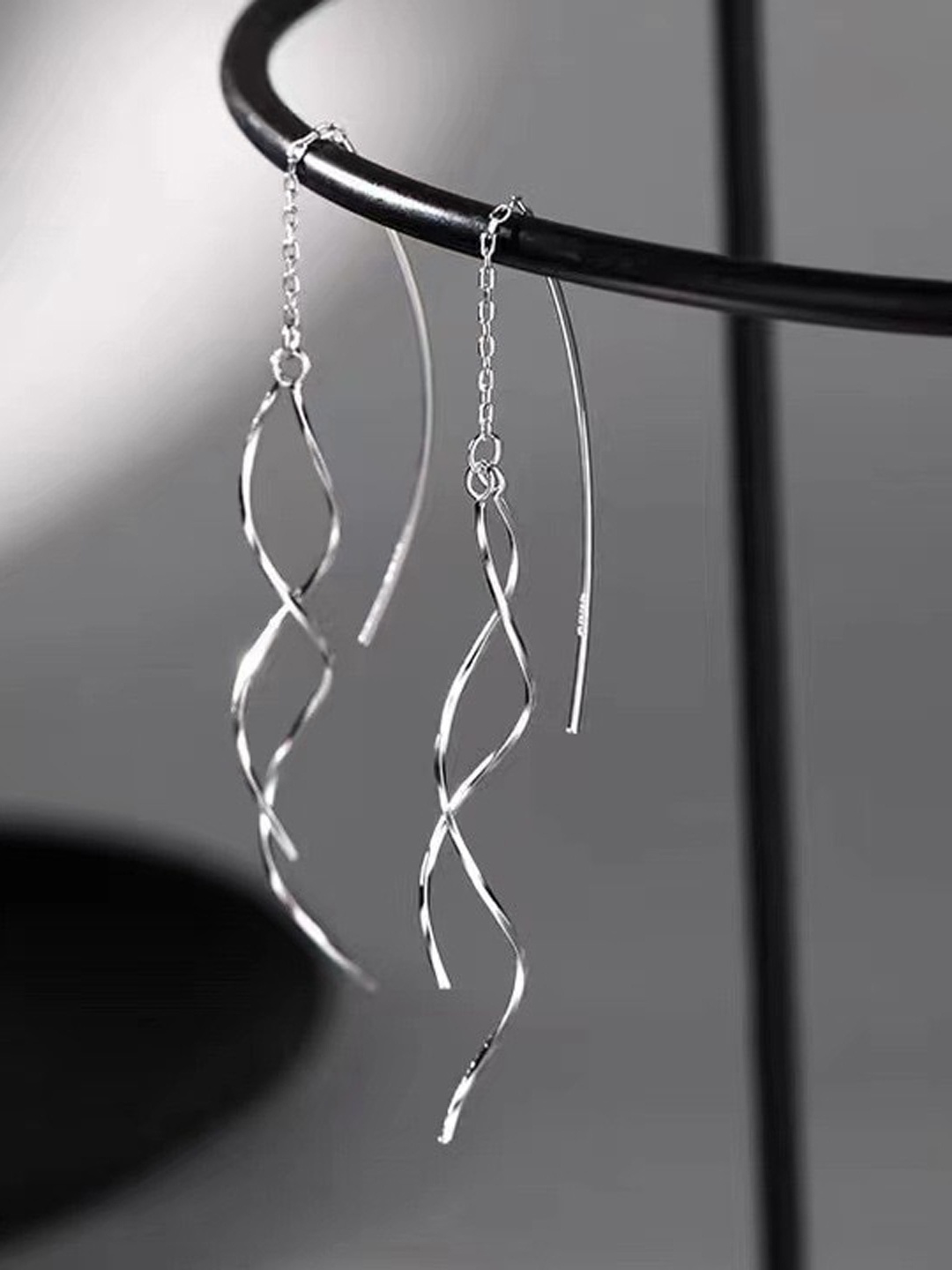 

MYKI Silver-Plated Contemporary Drop Earrings