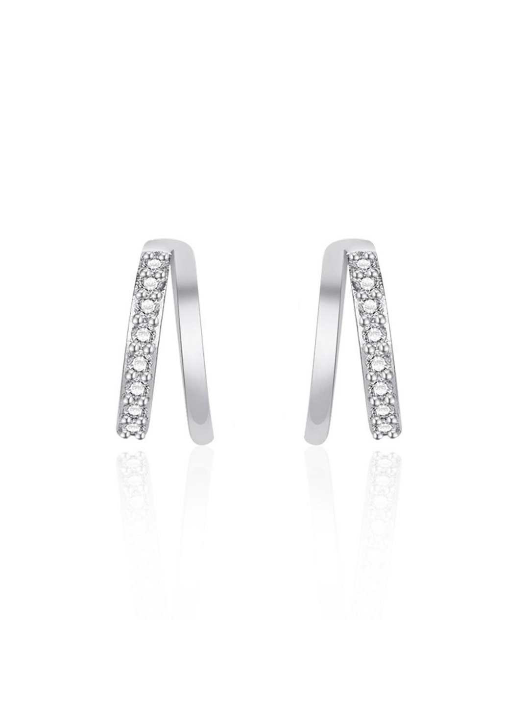 

MYKI Set Of 2 Silver-Plated Contemporary Half Hoop Earrings
