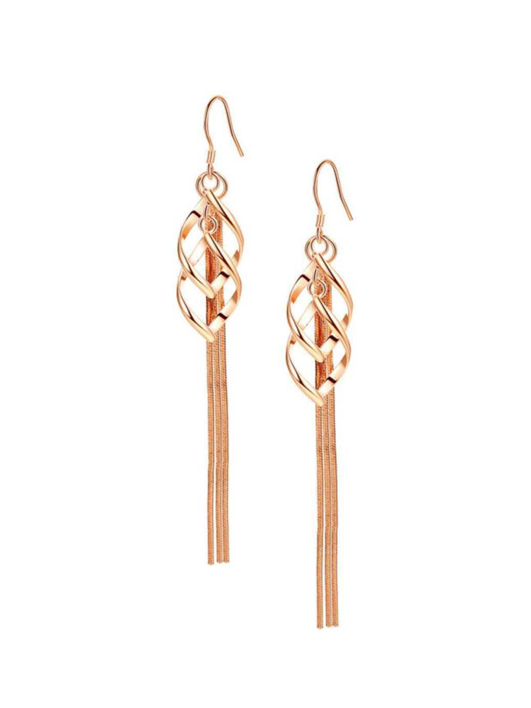 

MYKI Rose Gold-Plated Contemporary Drop Earrings