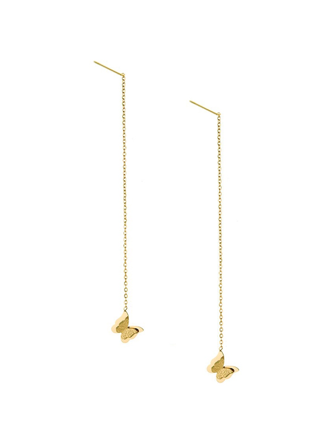 

MYKI Gold-Plated Contemporary Drop Earrings