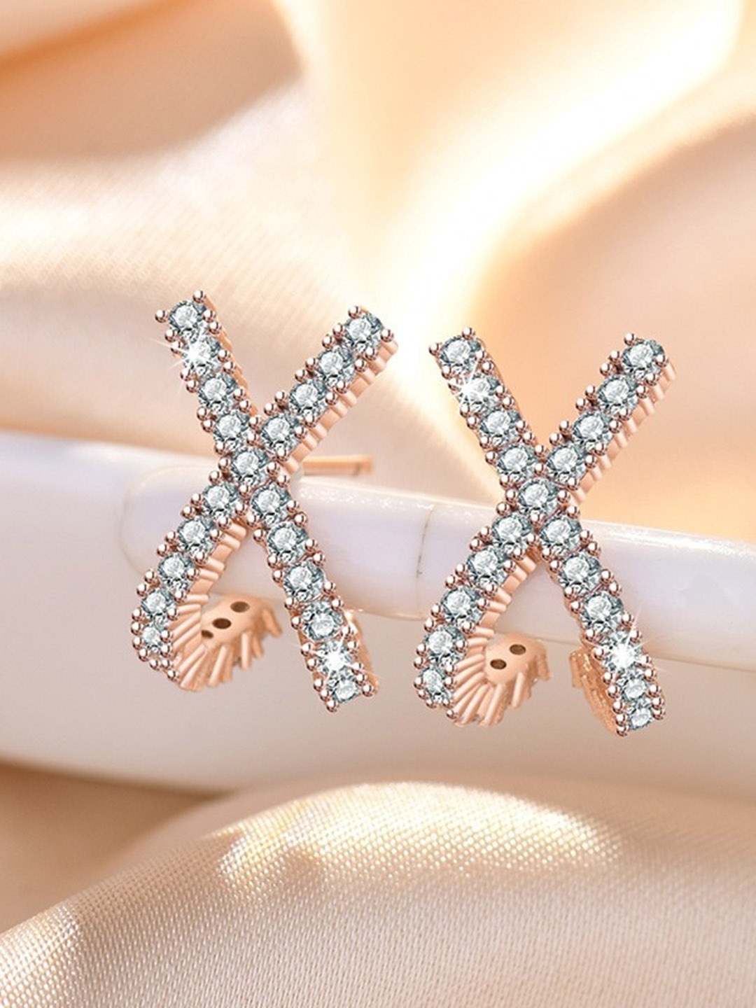 

MYKI Rose Gold-Plated Contemporary Drop Earrings