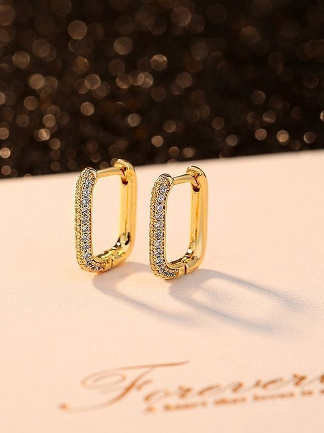 

MYKI Gold-Plated Contemporary Half Hoop Earrings