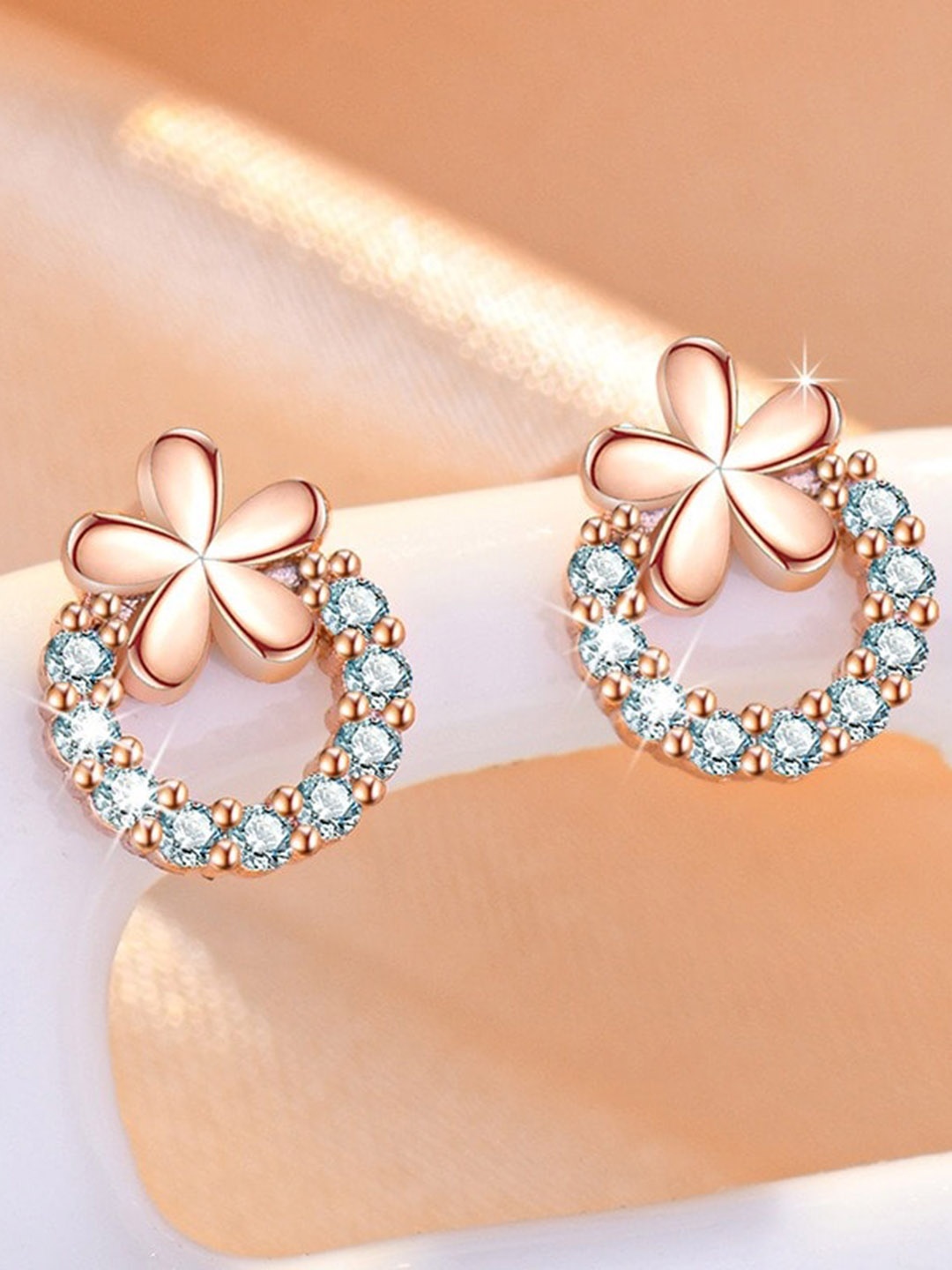 

MYKI Rose Gold-Plated Contemporary Studs Earrings