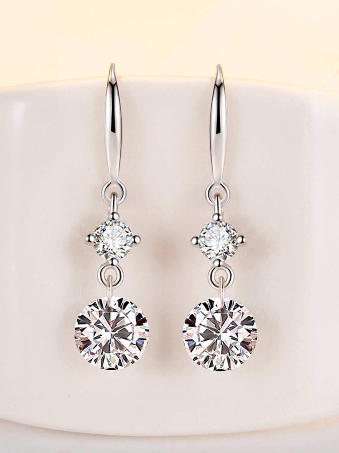 

MYKI Silver-Plated Contemporary Drop Earrings