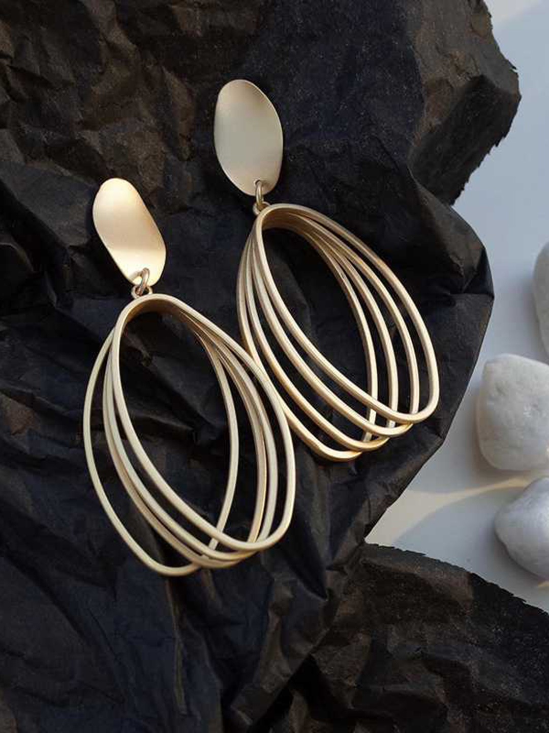 

MYKI Gold-Plated Contemporary Drop Earrings