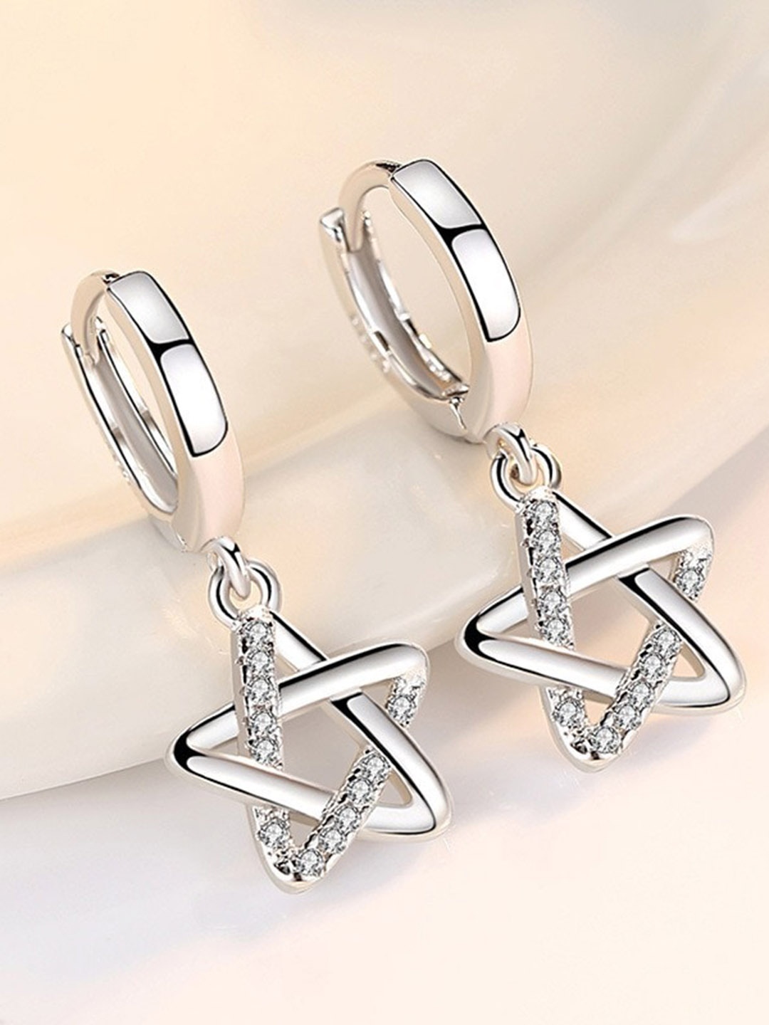 

MYKI Silver-Toned Contemporary Drop Earrings