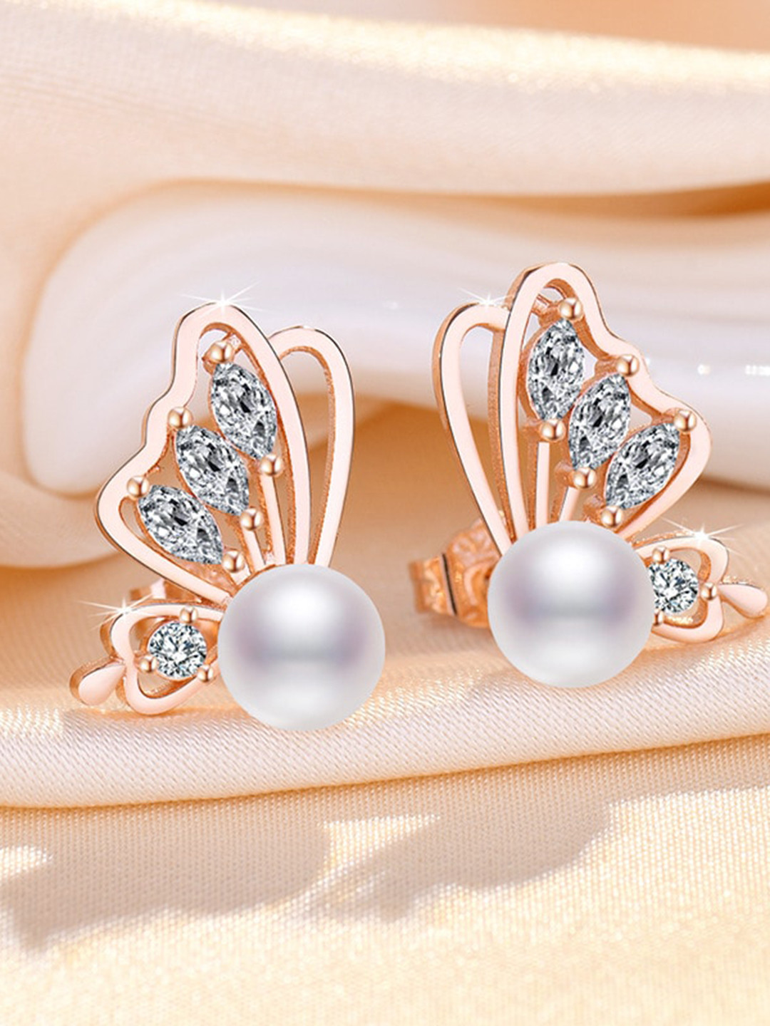 

MYKI Rose Gold-Plated Contemporary Studs Earrings