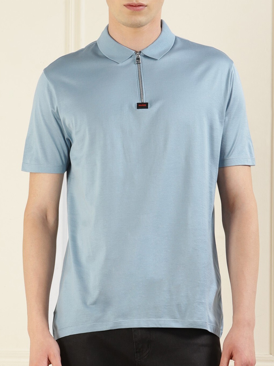 

HUGO Half Sleeve Cotton Polo T-shirt, Blue