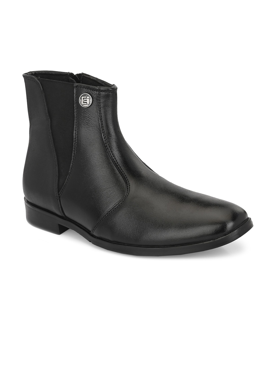 

Eego Italy Men Textured Genuine Leather Chelsea Boots, Black