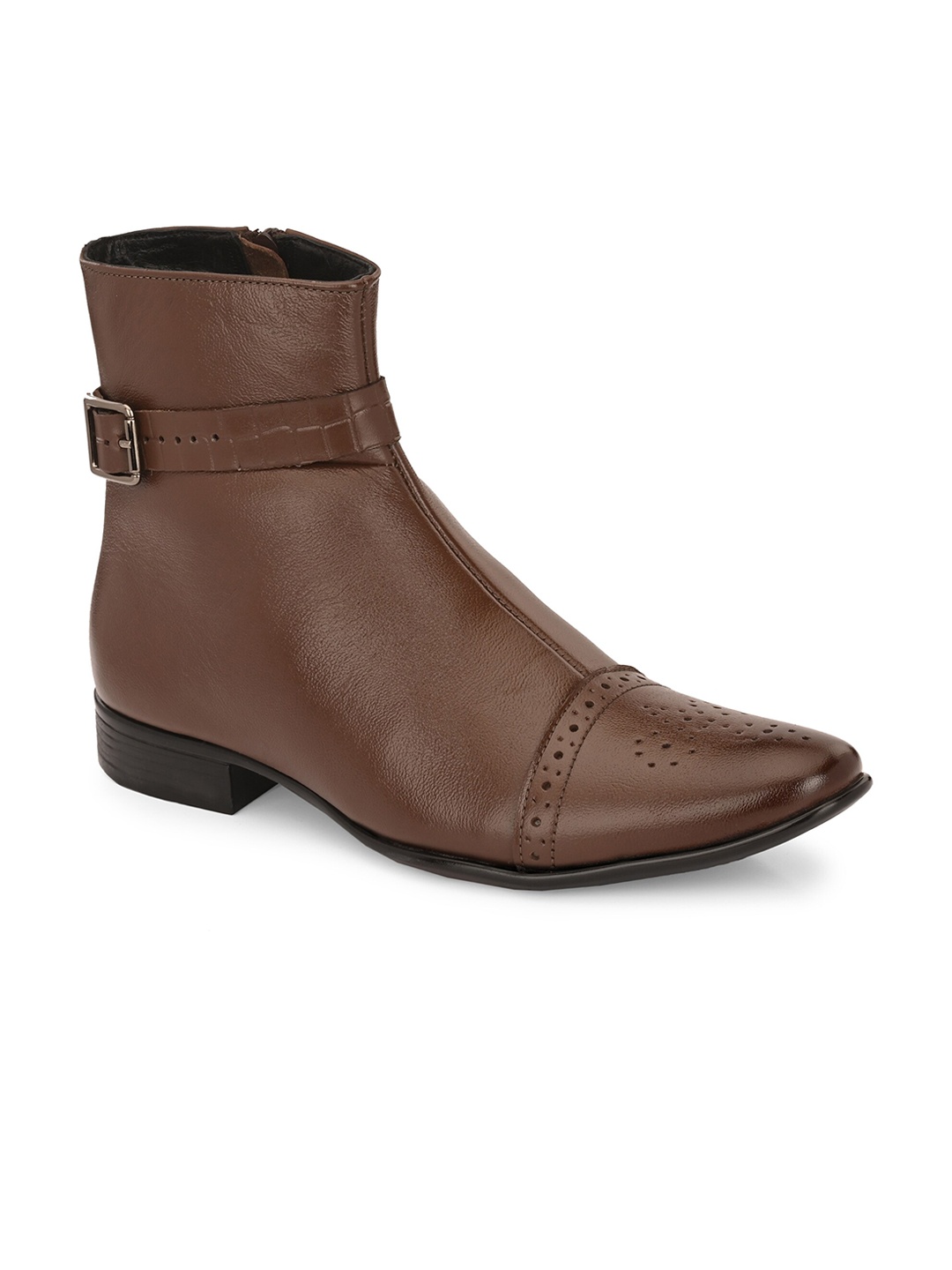 

Eego Italy Men Textured Genuine Leather Regular Boots, Brown