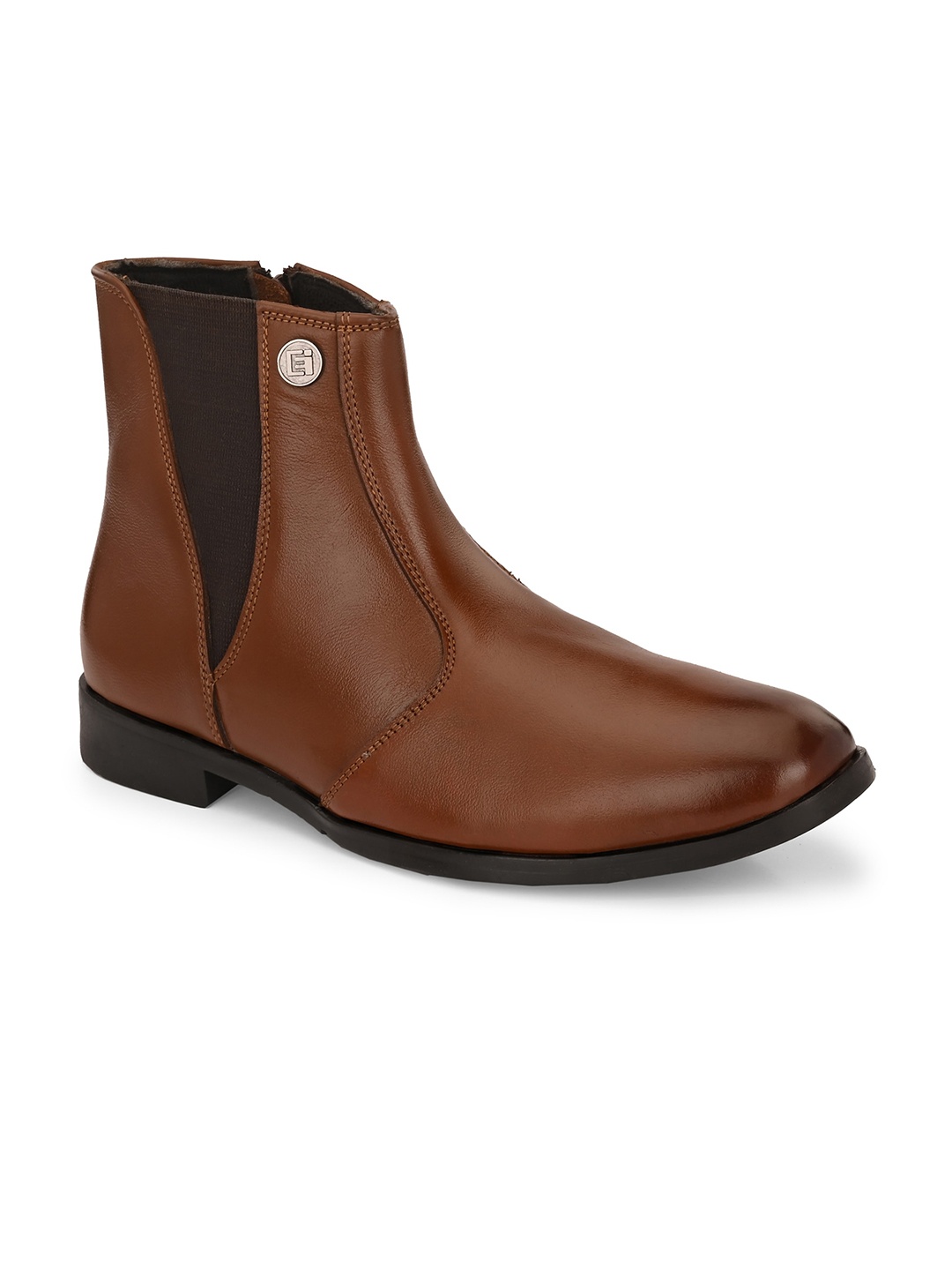 

Eego Italy Men Textured Genuine Leather Chelsea Boots, Tan