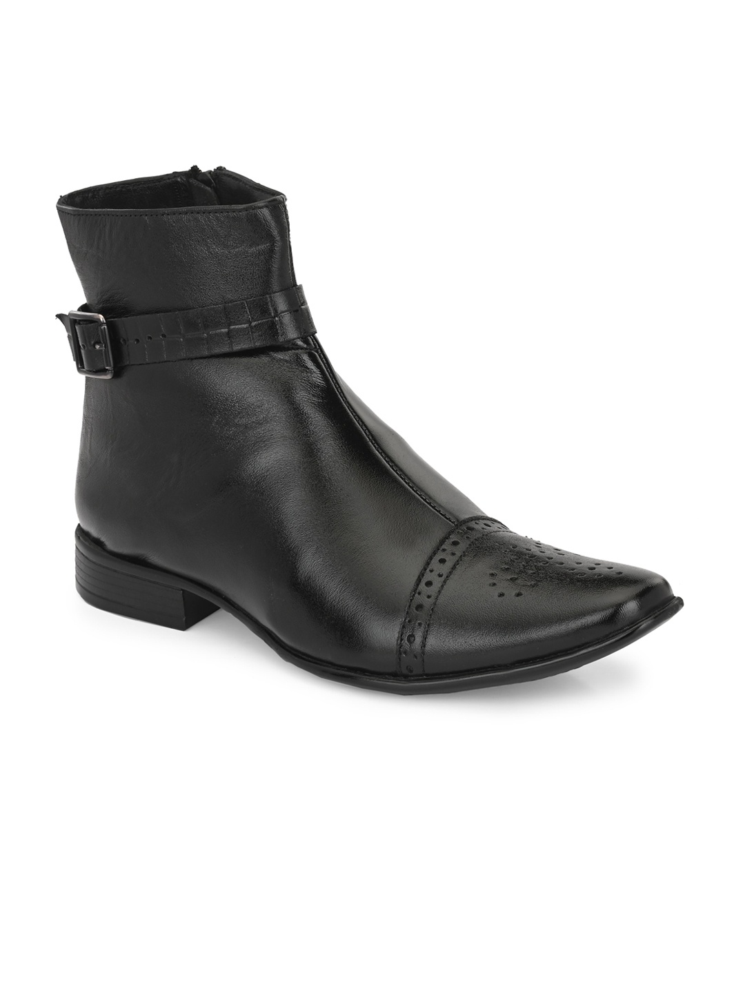 

Eego Italy Men Textured Genuine Leather Regular Boots, Black