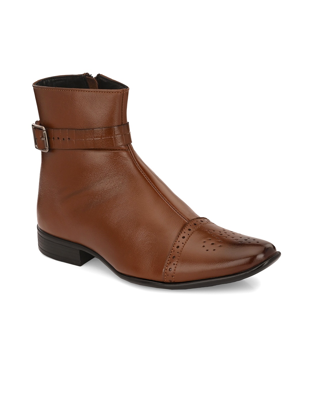 

Eego Italy Men Textured Genuine Leather Regular Boots, Tan