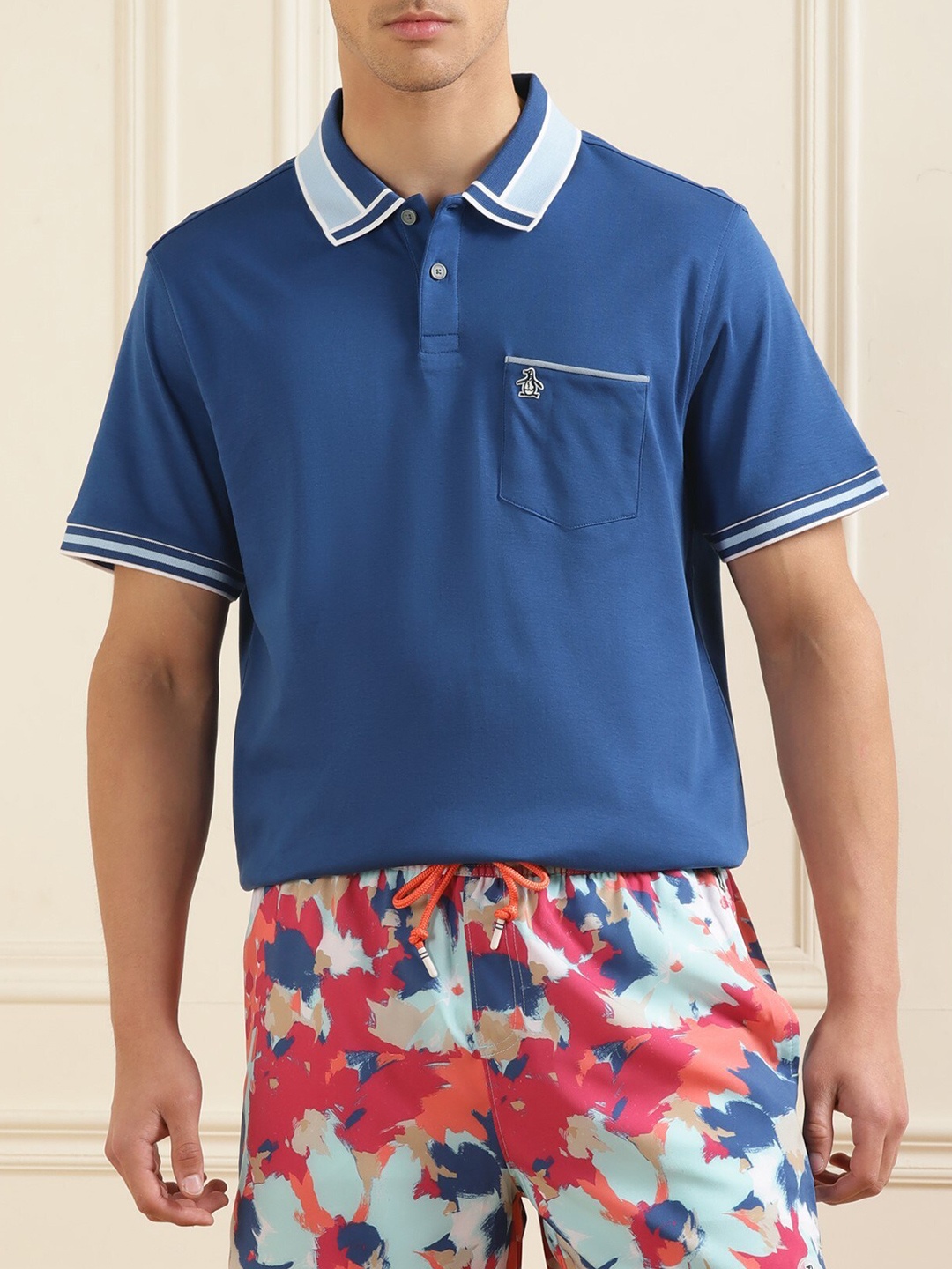 

Original Penguin Polo Collar Organic Cotton T-shirt, Blue