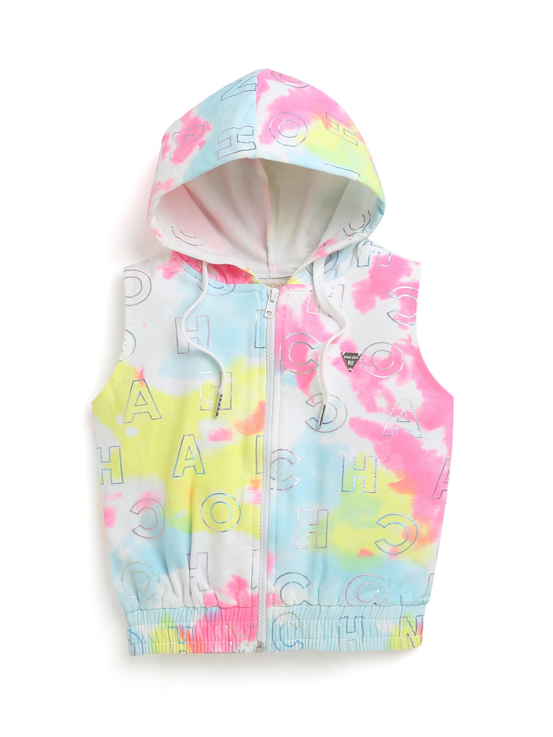 

Tiny Girl Tie And Dyed Hooded Cotton Top, Blue