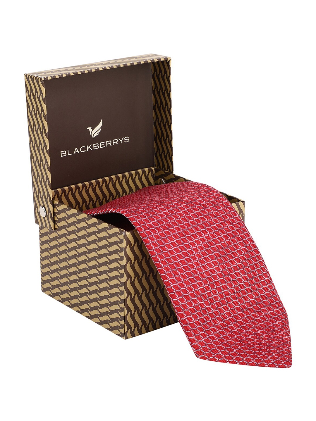 

Blackberrys Men Woven Design Silk Skinny Tie, Maroon