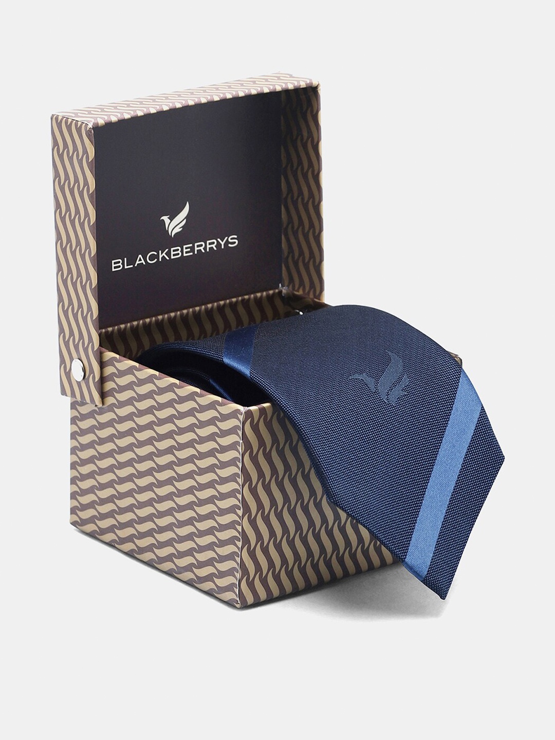 

Blackberrys Striped Silk Skinny Tie, Navy blue