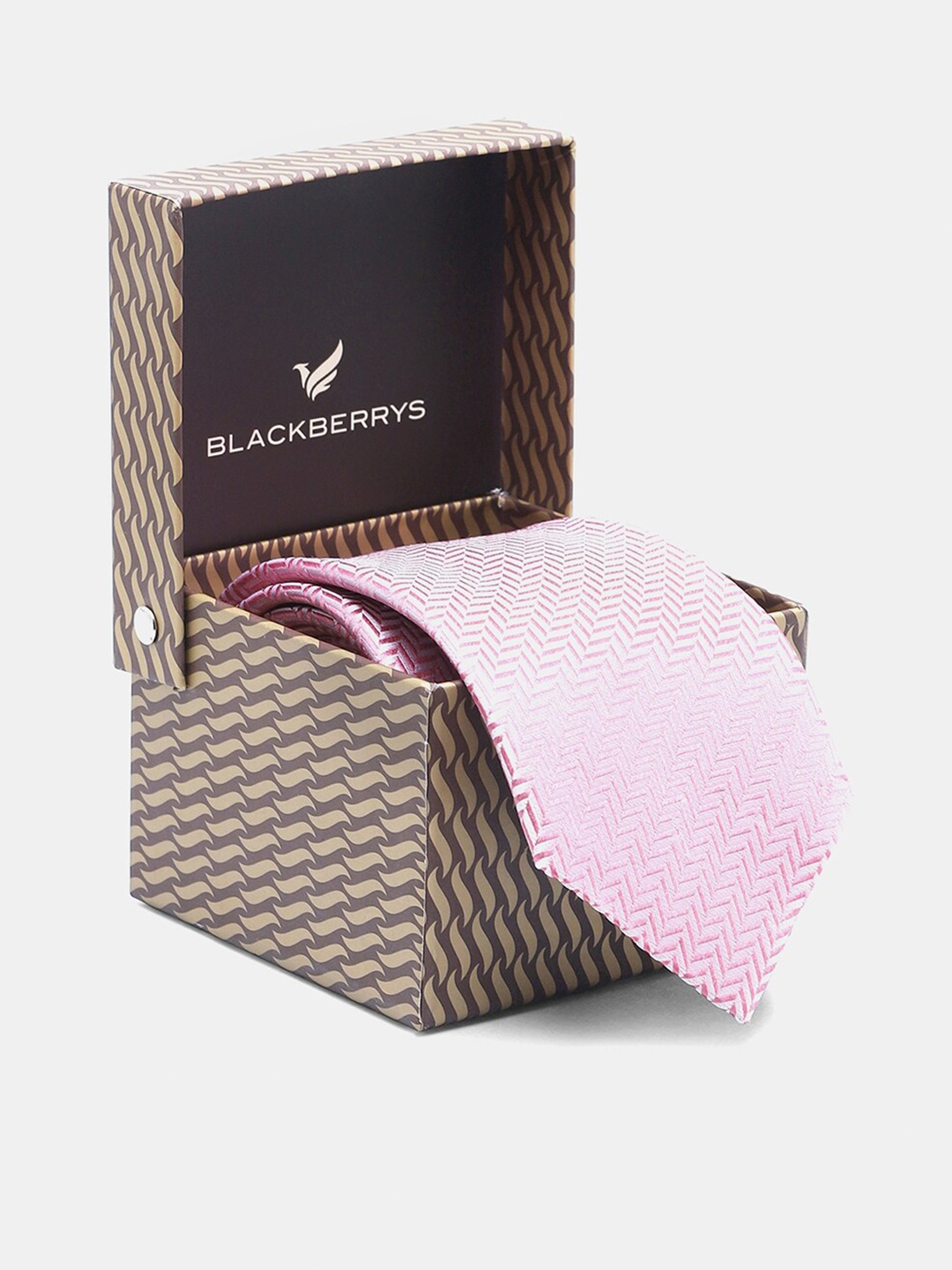 

Blackberrys Men Printed Silk Skinny Tie, Pink