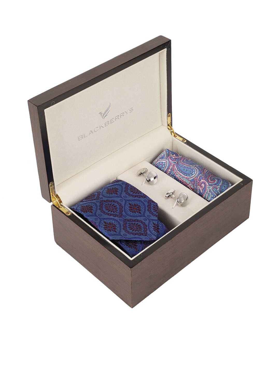 

Blackberrys Men Woven design Silk Skinny Tie, Blue