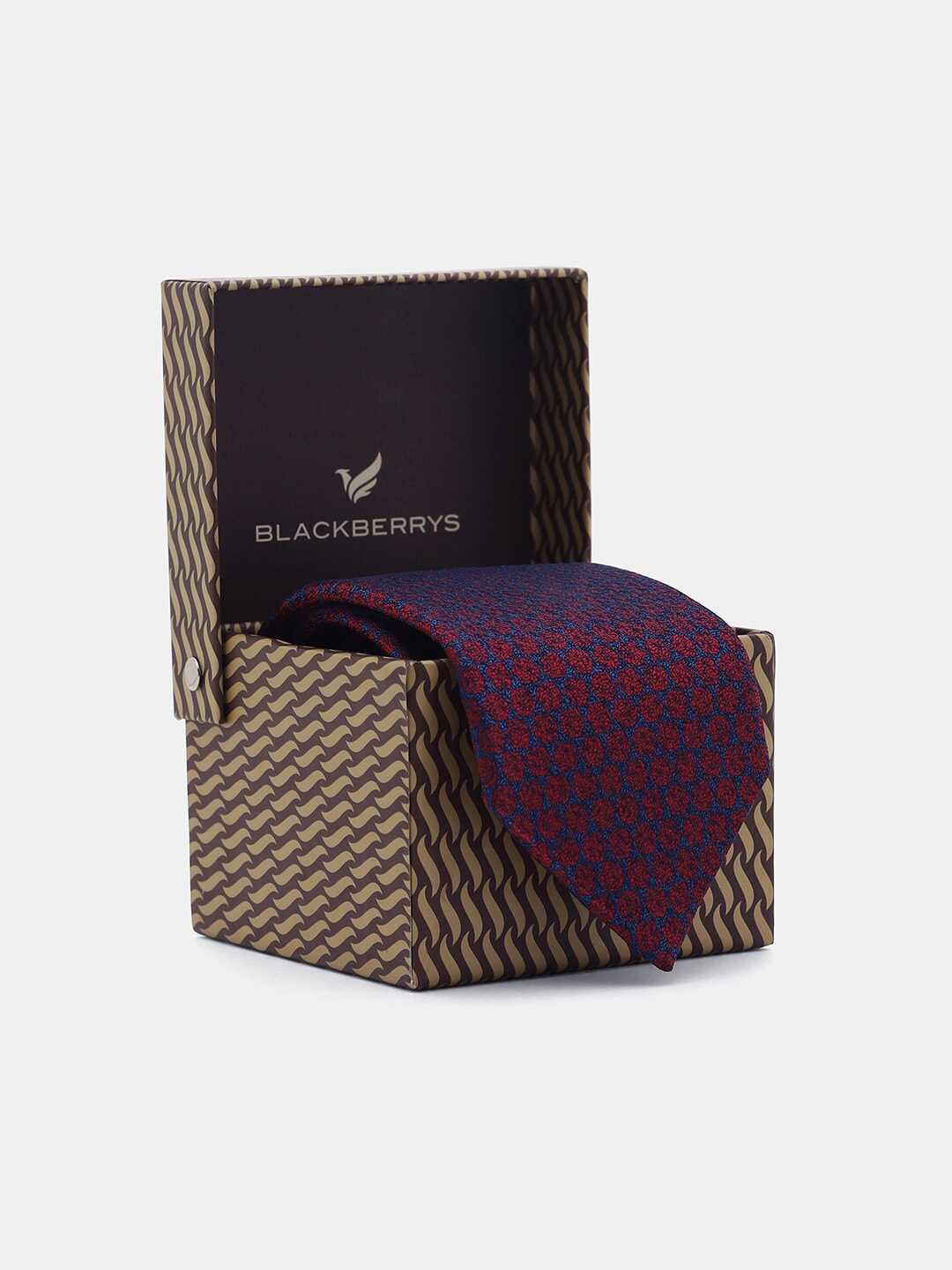 

Blackberrys Woven Design Silk Skinny Tie, Maroon