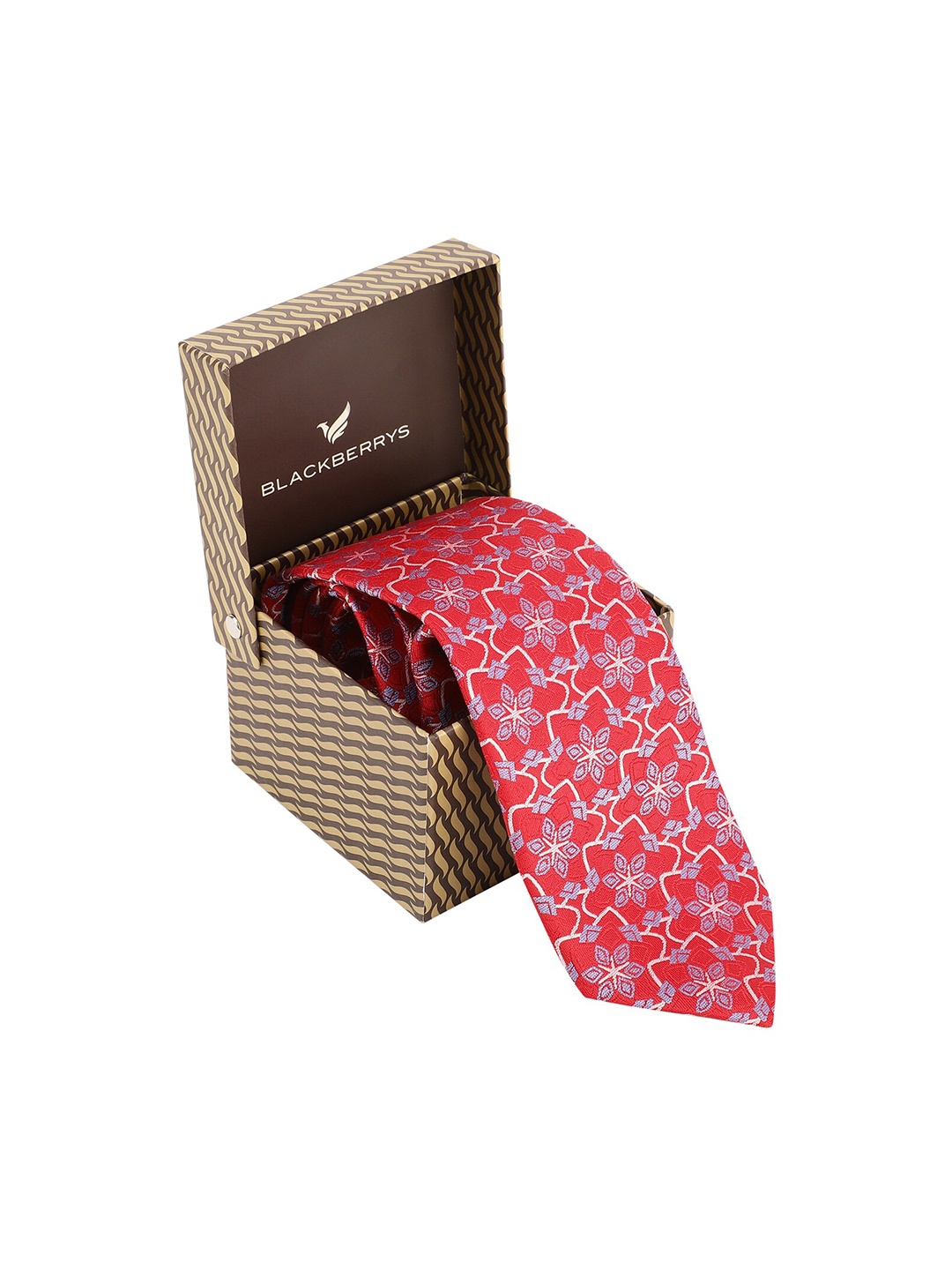 

Blackberrys Men Woven design Silk Skinny Tie, Red