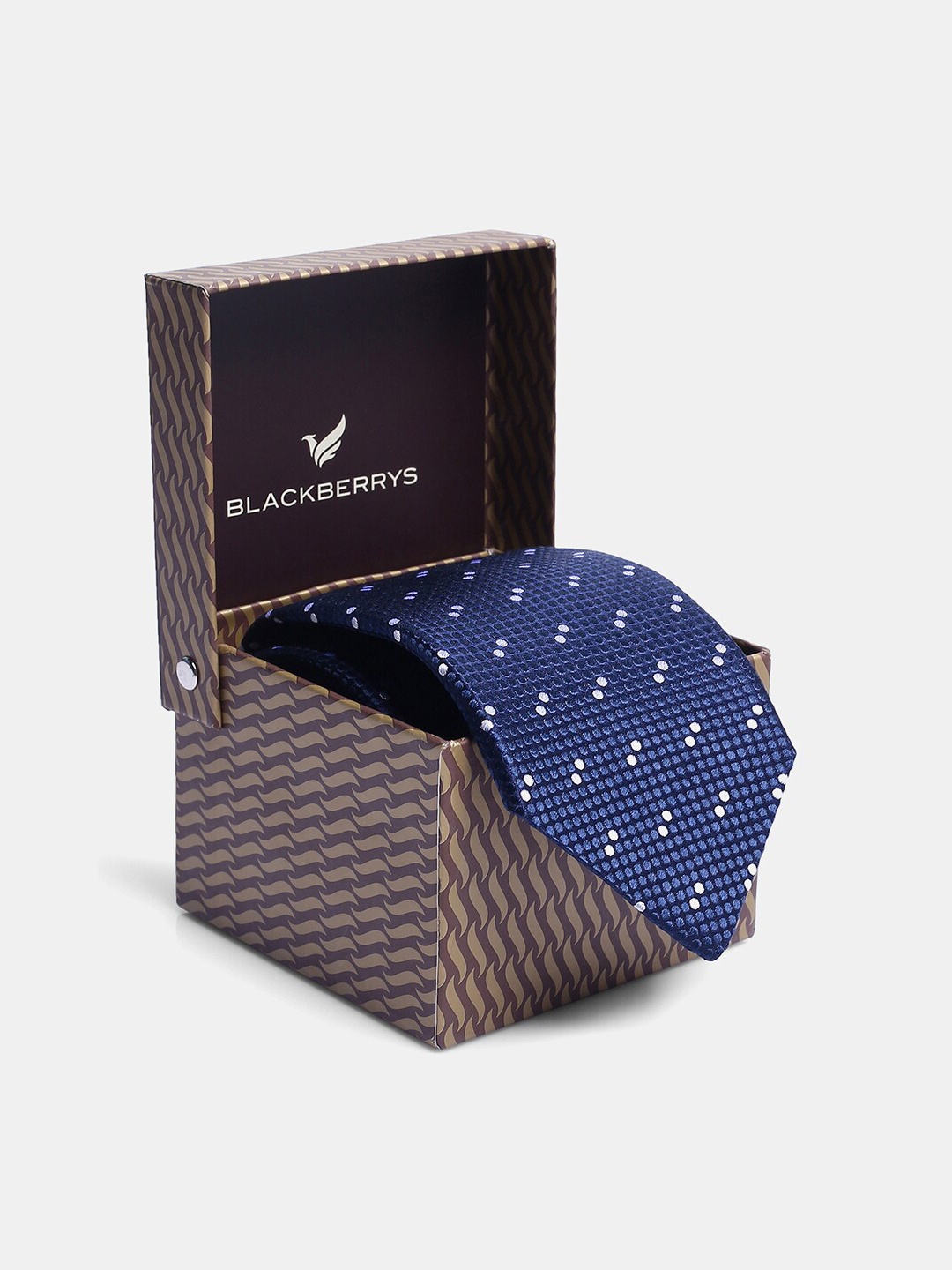 

Blackberrys Men Woven design Silk Skinny Tie, Blue