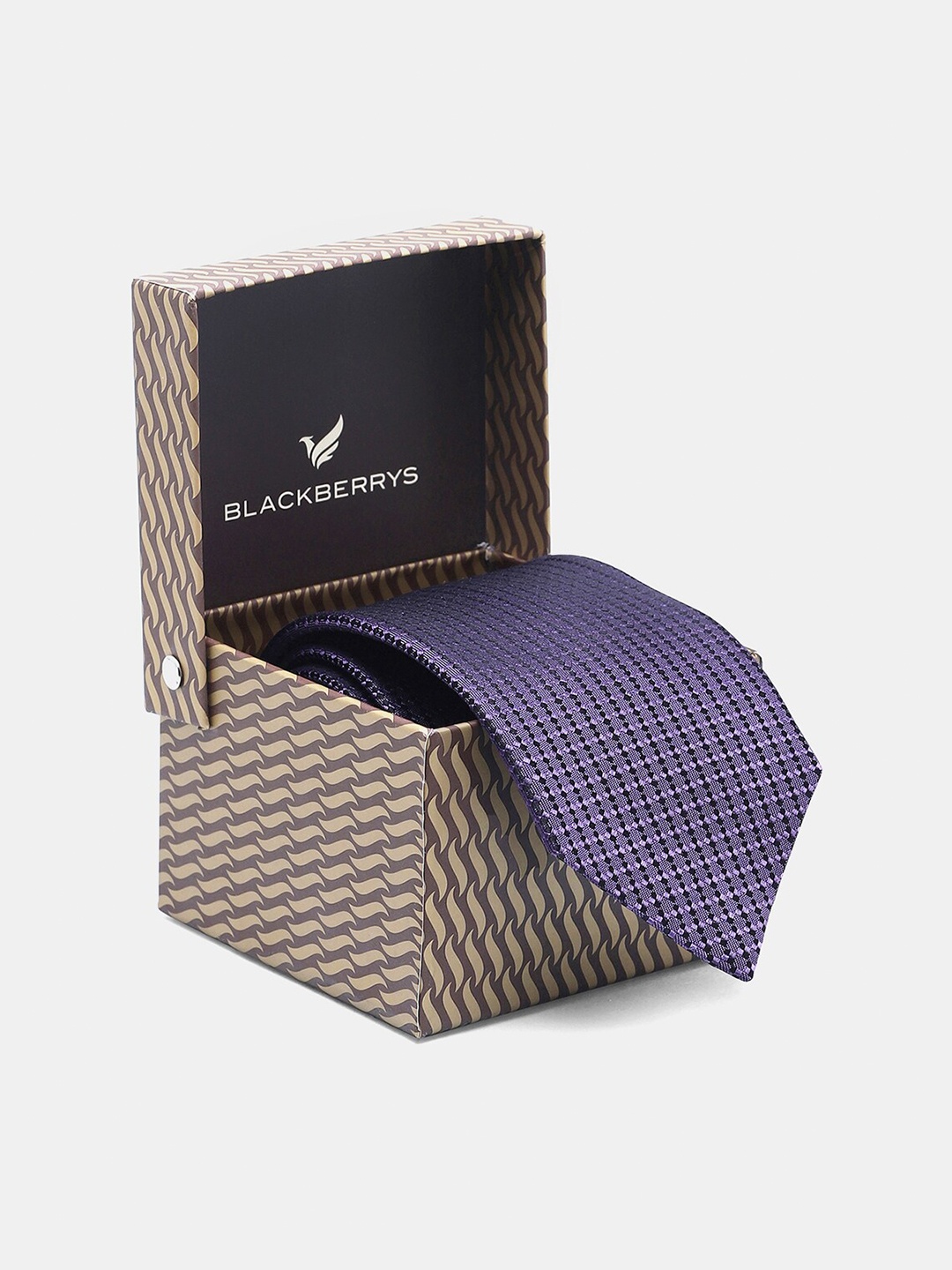 

Blackberrys Men Woven design Silk Skinny Tie, Purple