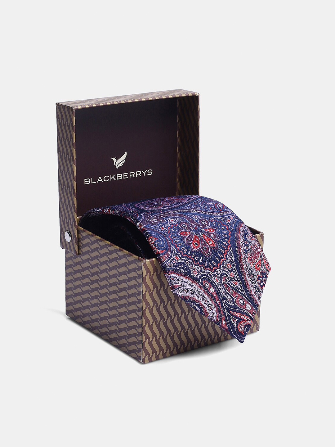 

Blackberrys Men Printed Silk Skinny Tie, Red