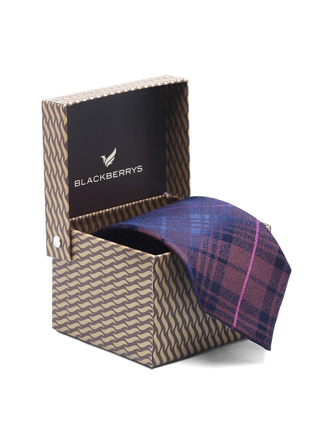 

Blackberrys Checked Silk Skinny Tie, Purple