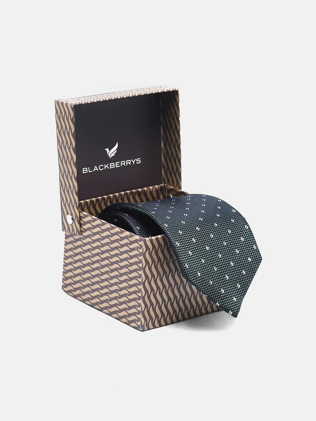 

Blackberrys Printed Silk Skinny Tie, Green