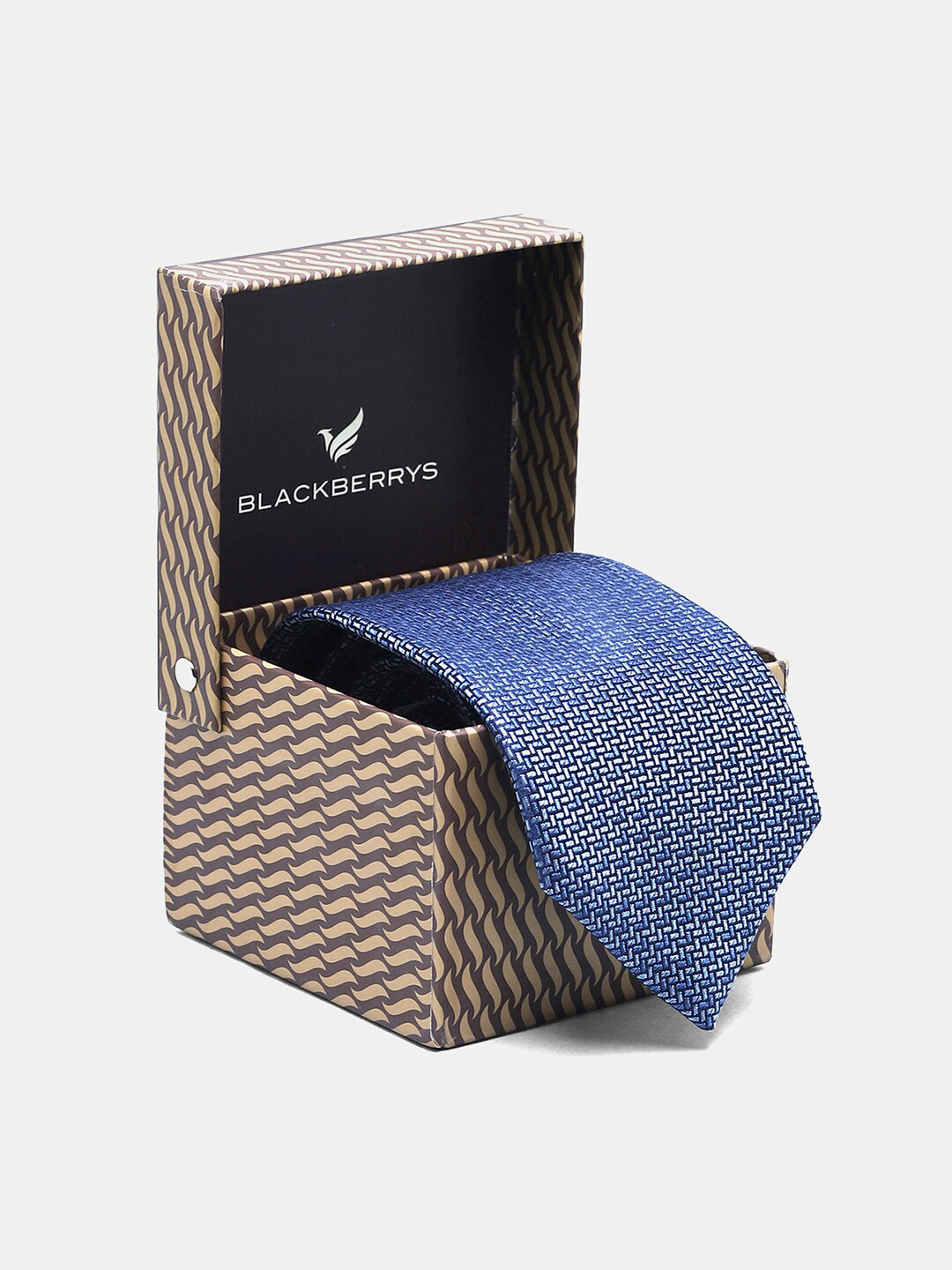 

Blackberrys Printed Silk Skinny Tie, Navy blue