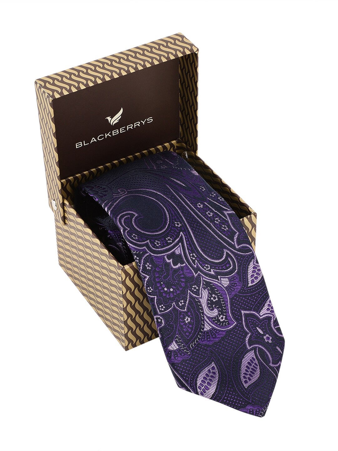 

Blackberrys Men Purple Printed Skinny Tie