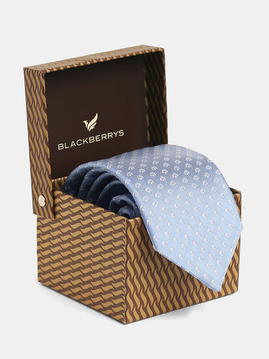 

Blackberrys Men Blue Woven Design Skinny Tie