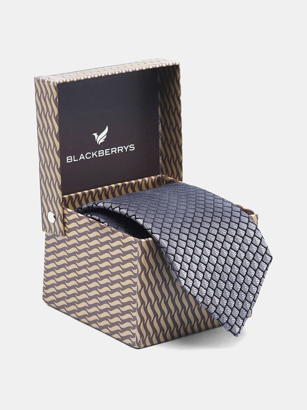 

Blackberrys Men Grey Woven Design Skinny Tie