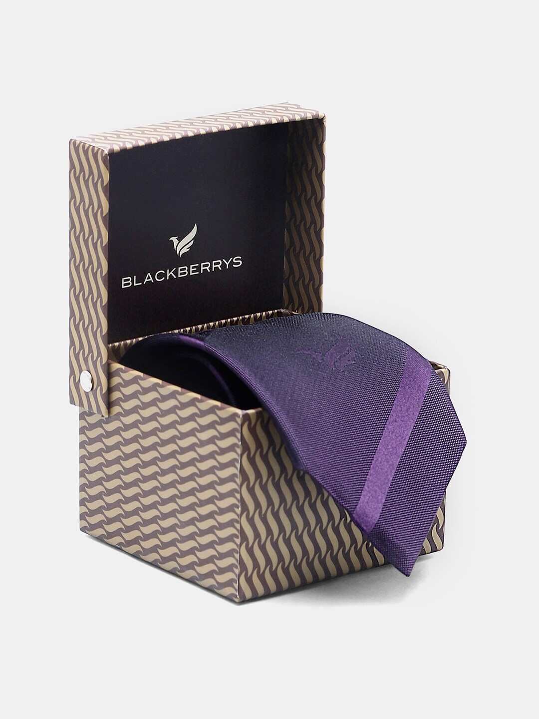 

Blackberrys Men Purple Striped Skinny Tie