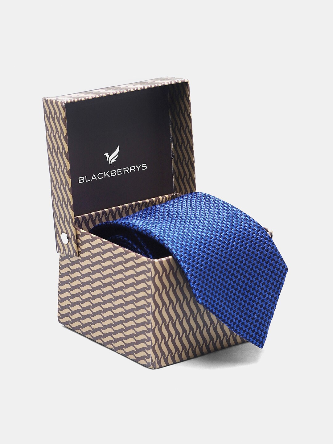

Blackberrys Men Woven Design Silk Skinny Tie, Blue