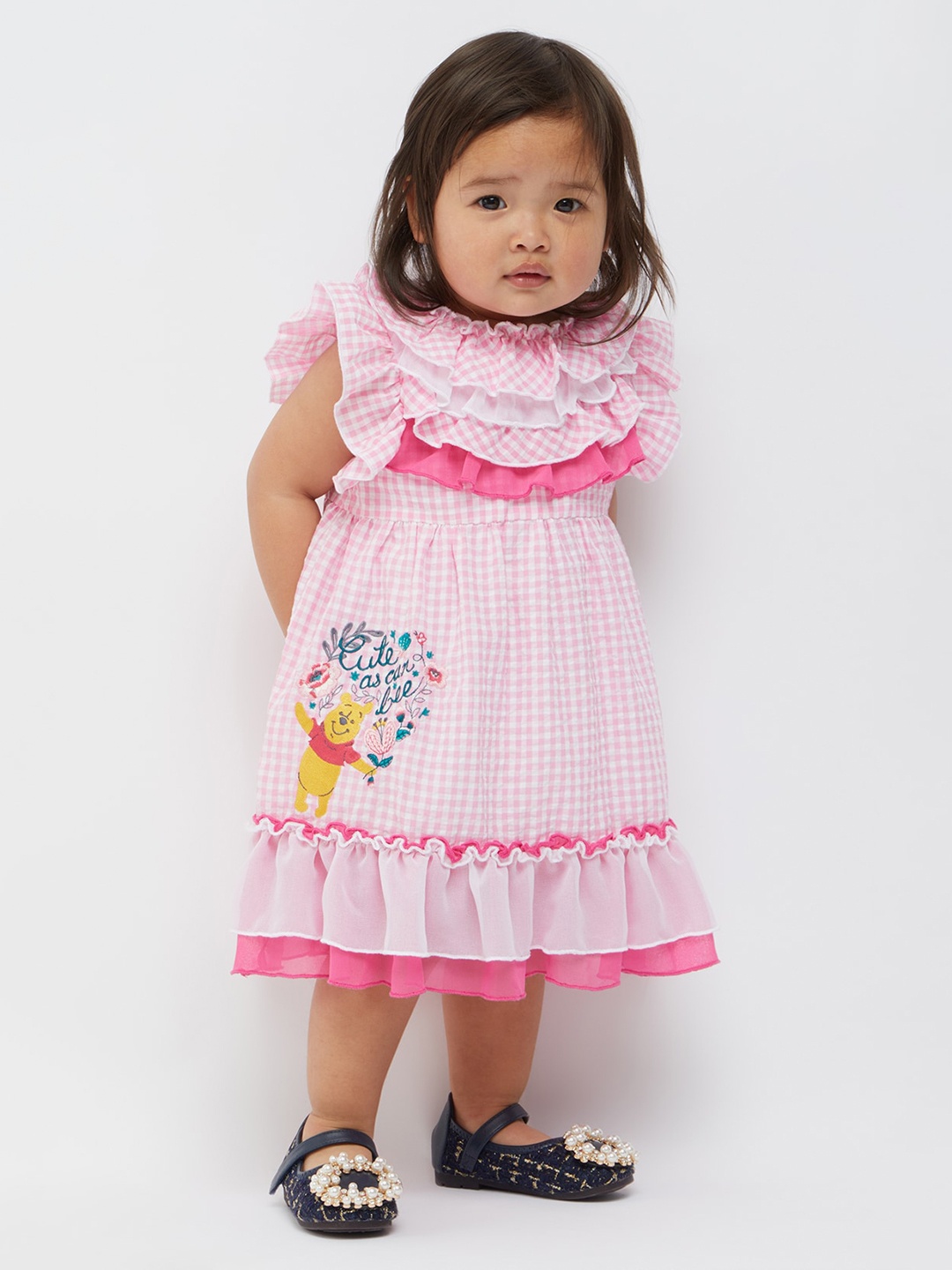 

One Friday Pink Striped Flutter Sleeve Fit & Flare Dress